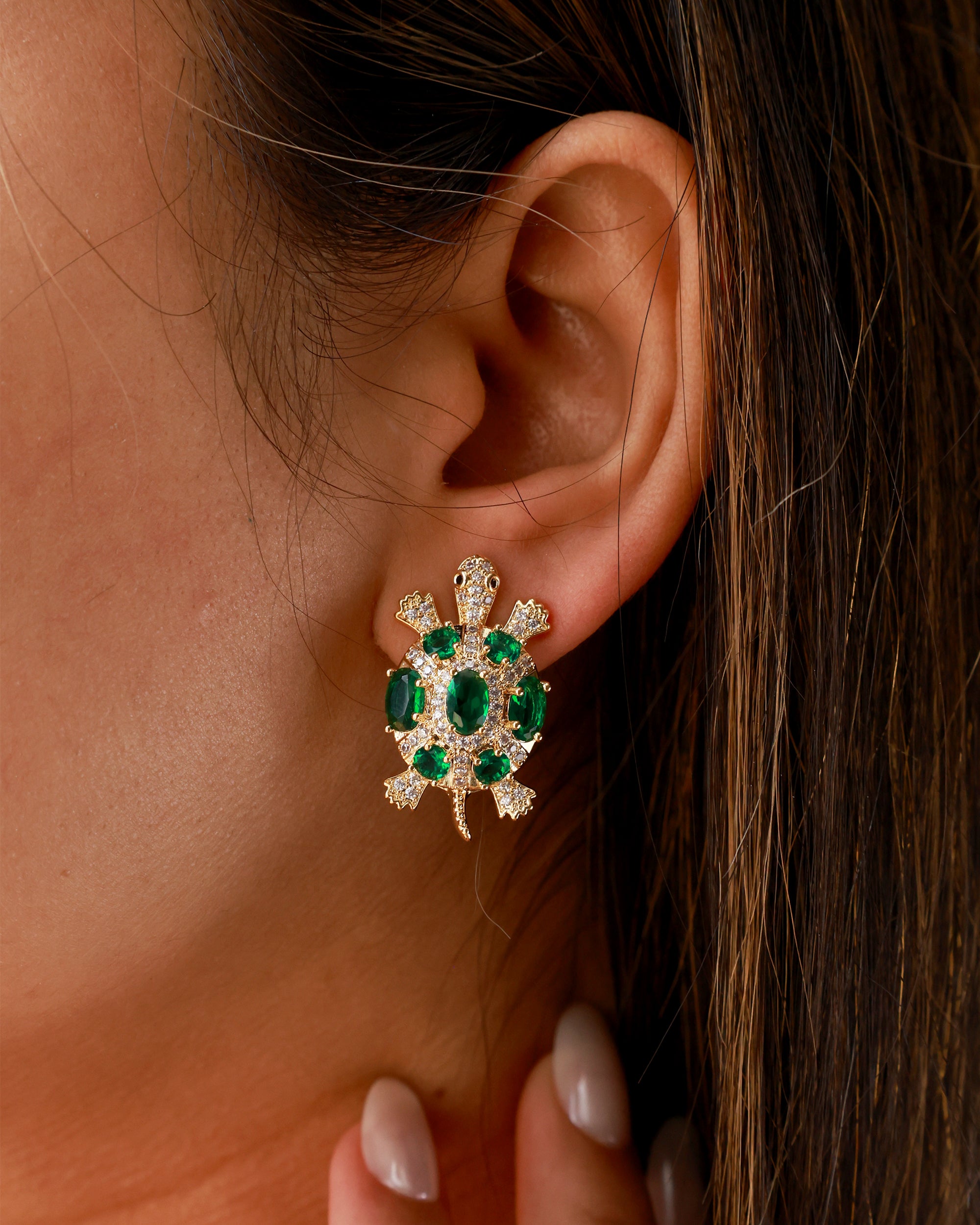 Sea Emerald Turtle Studs