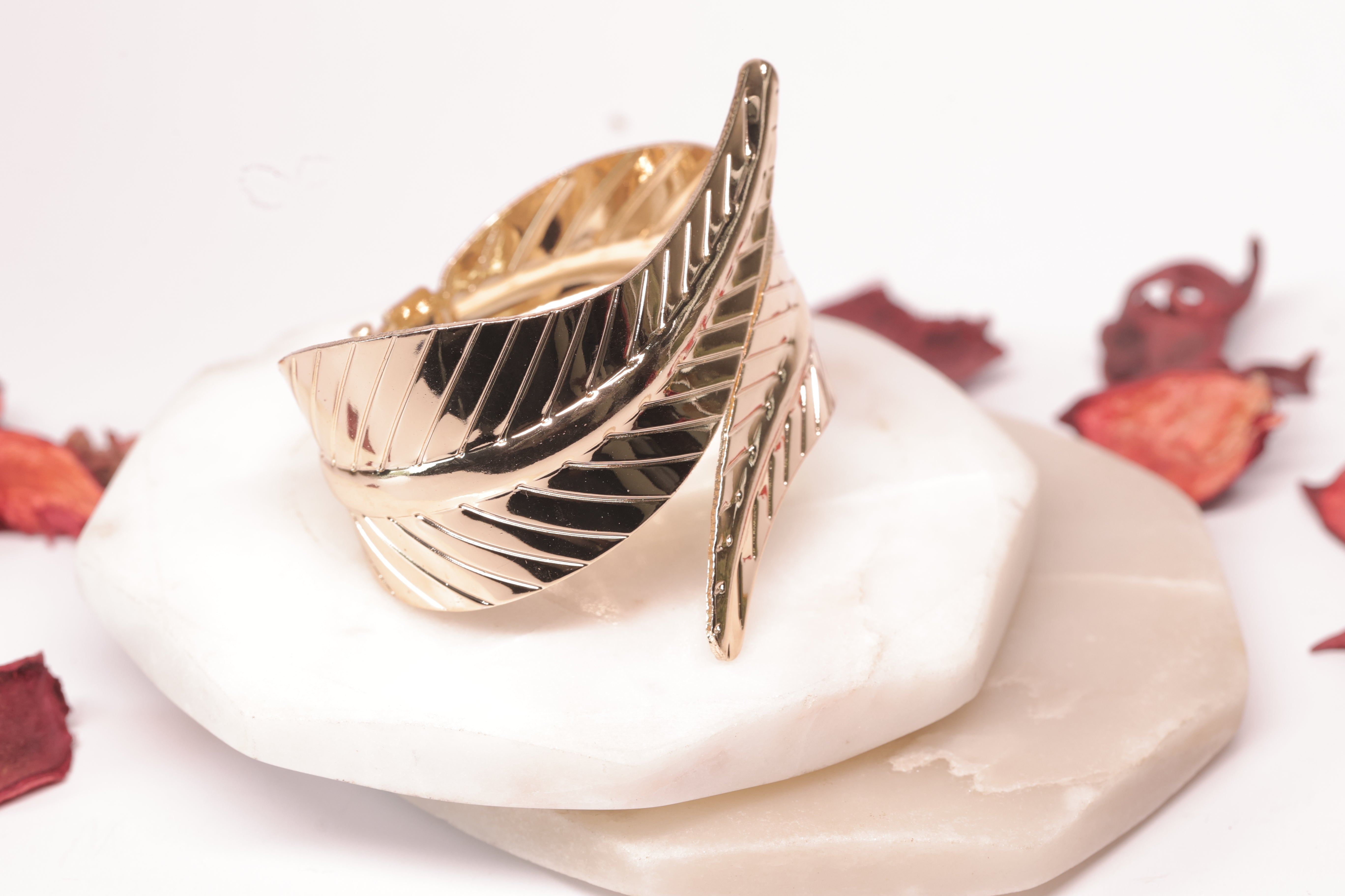 Gold Leaf Twist Cuff