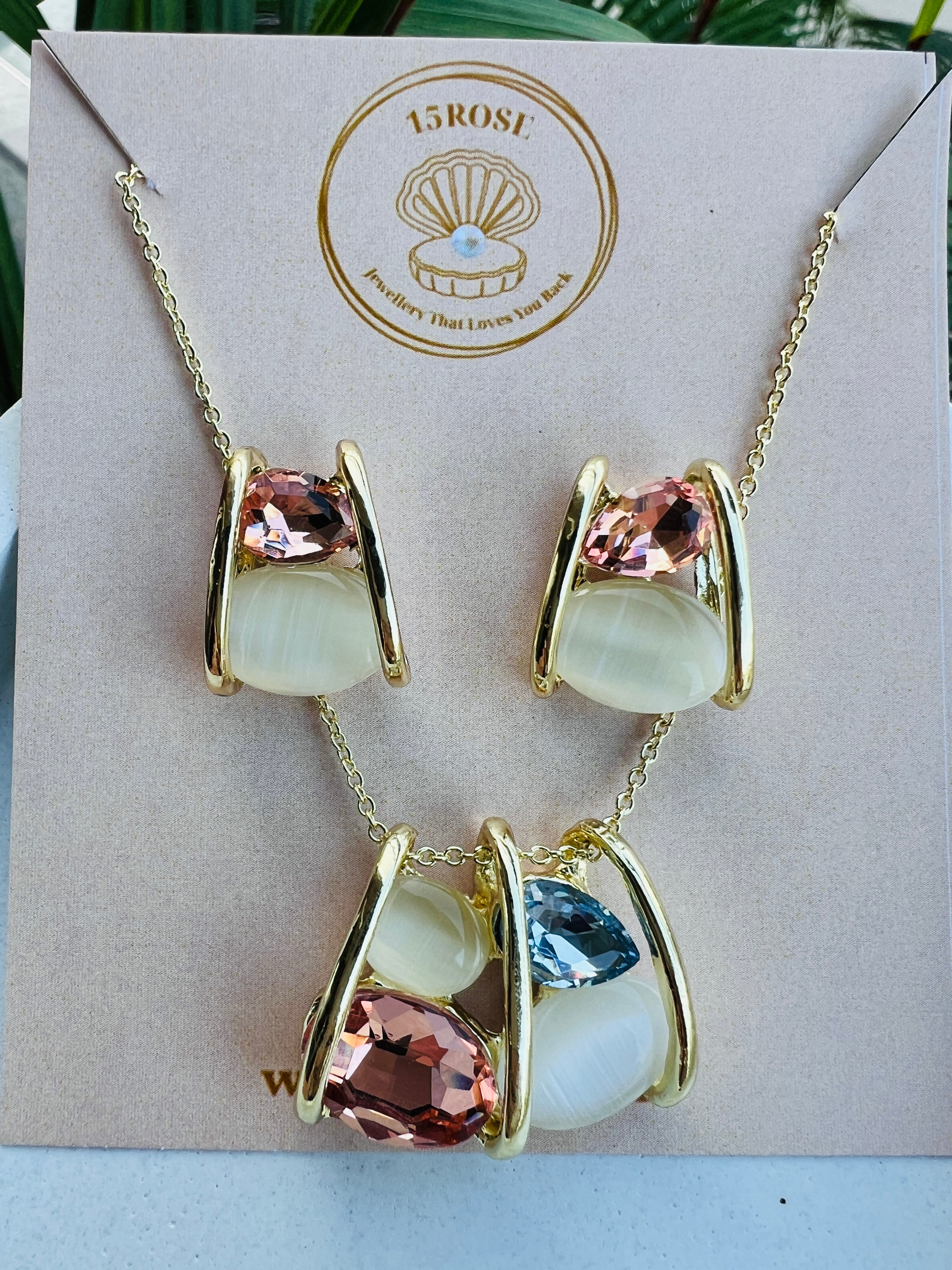 Opal Aura Pendant Set