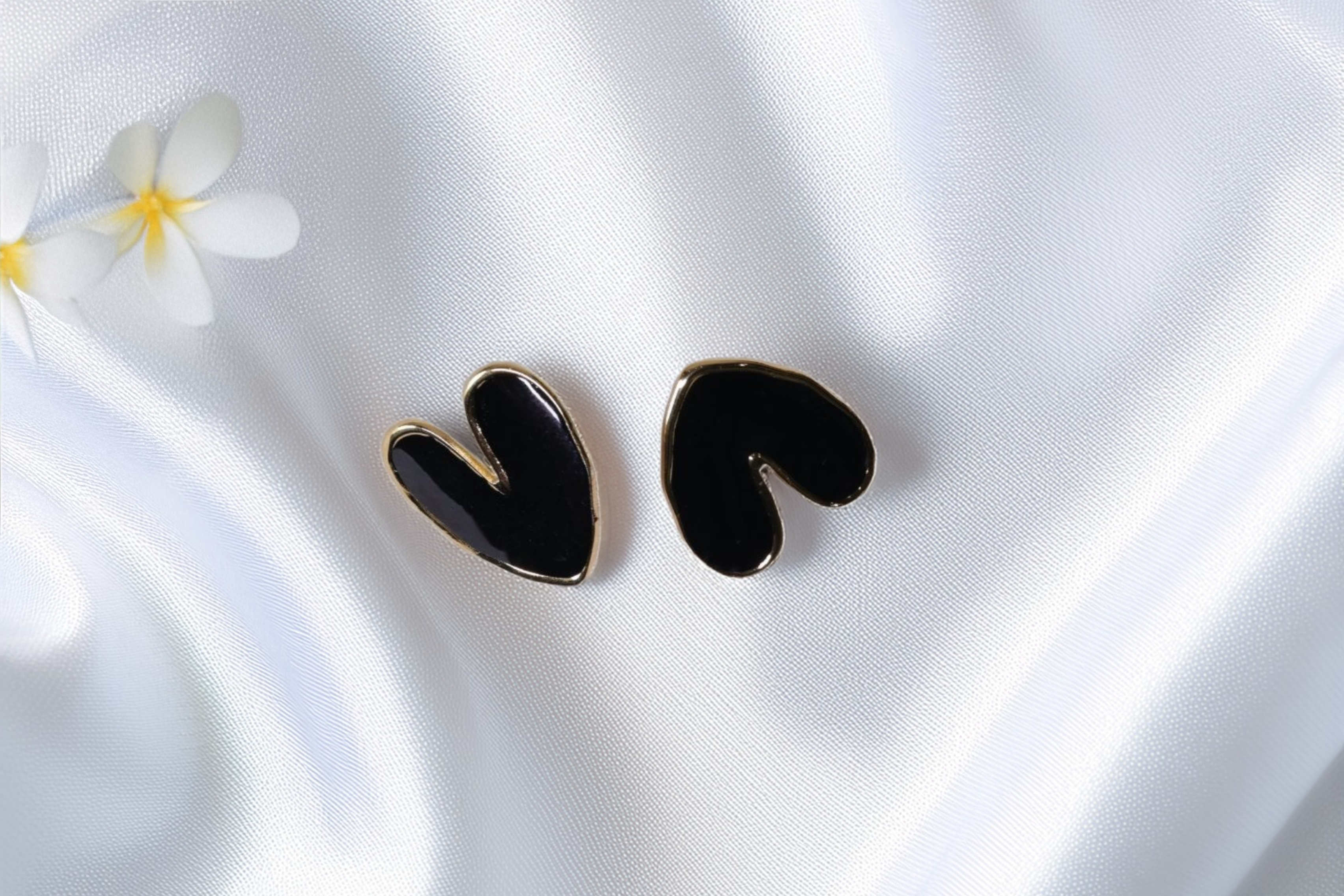 Midnight Heart Studs
