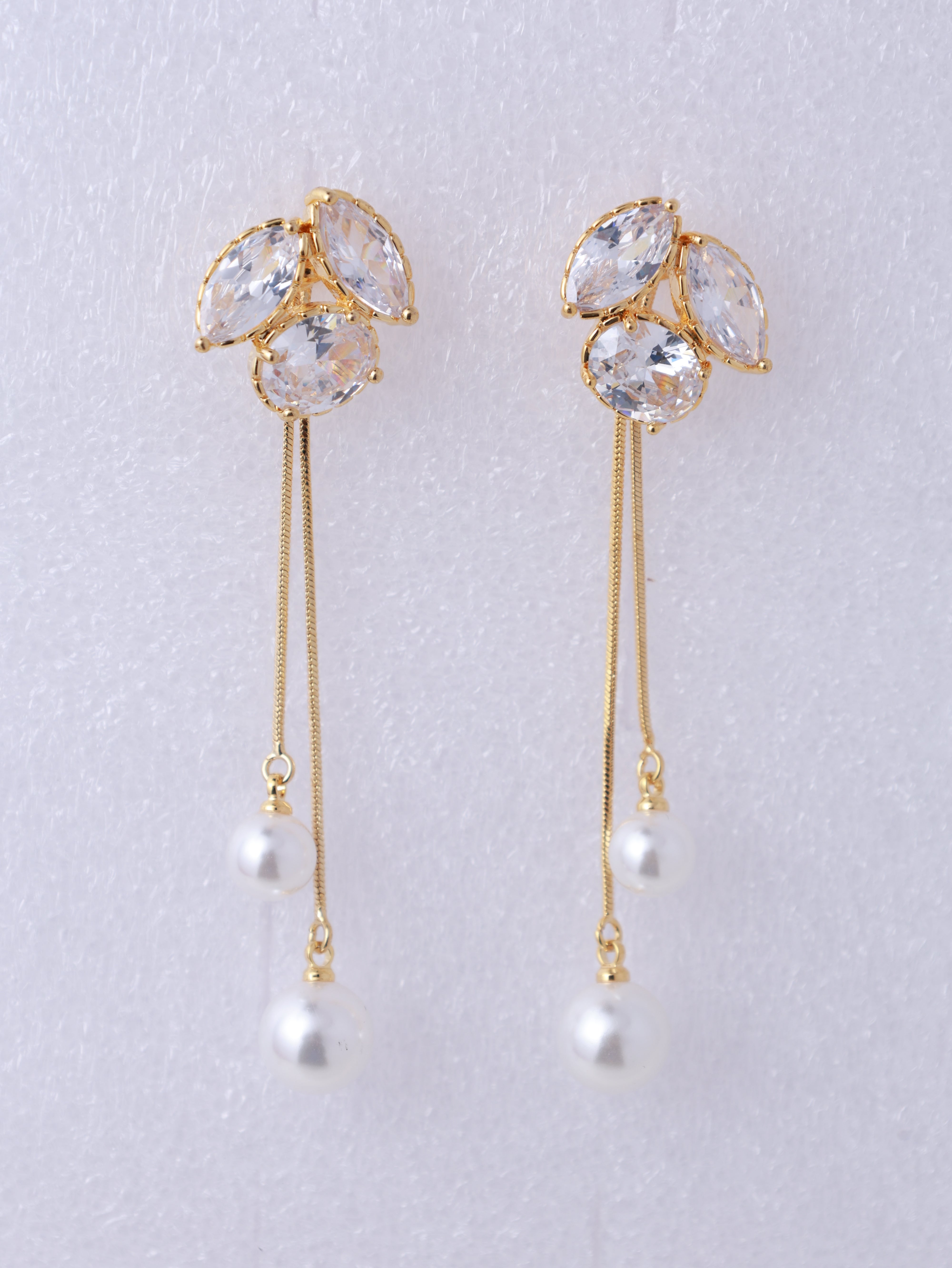 Diamond Halo Pearl Drops