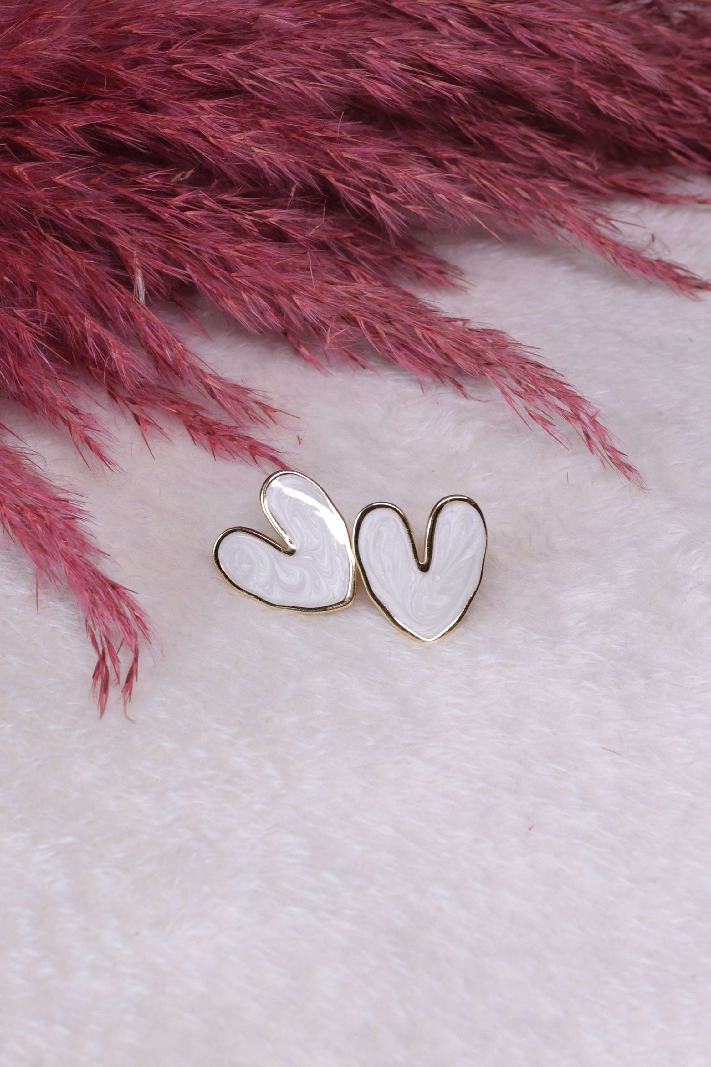 Opal Heart Studs
