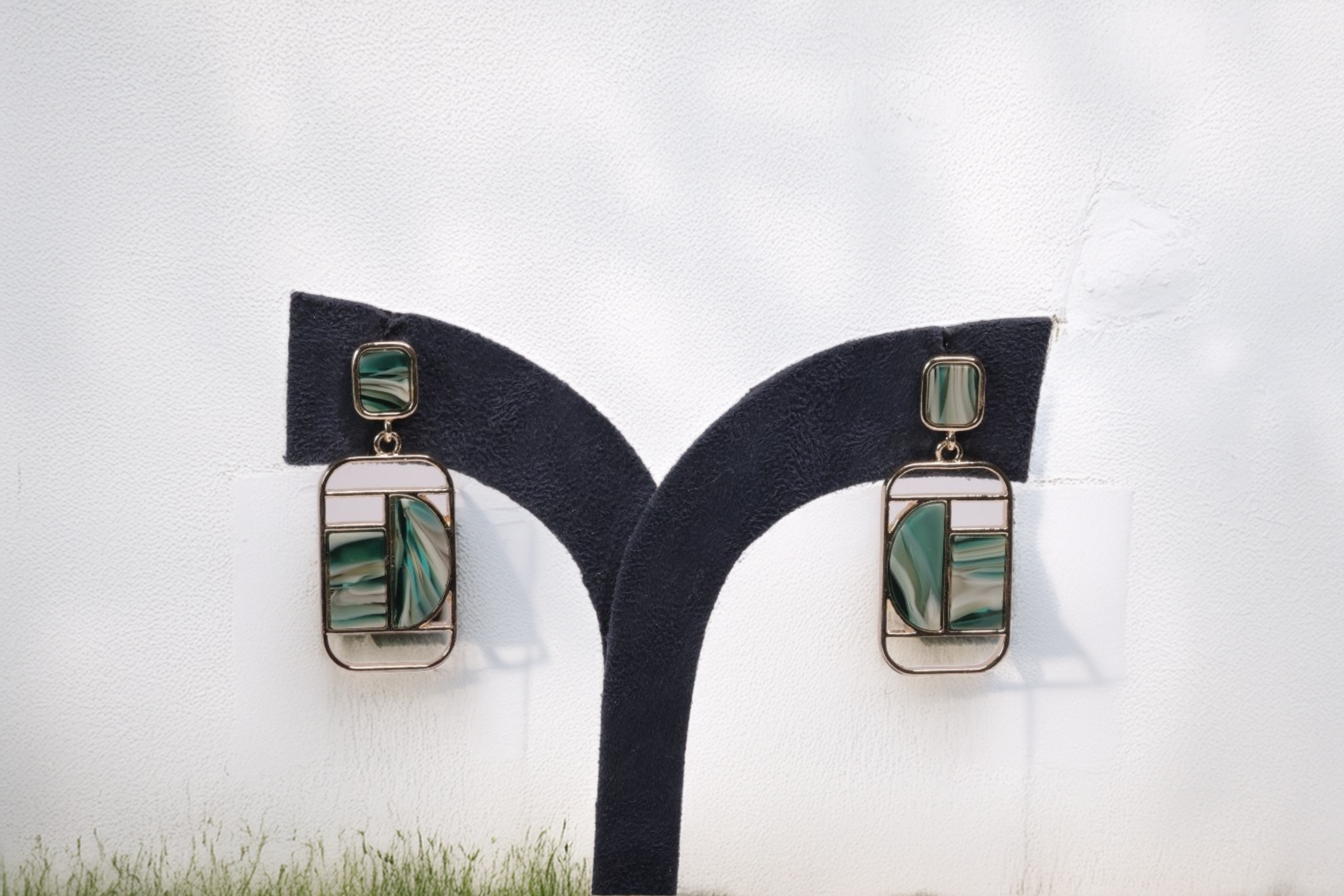 Jade Mosaic Danglers