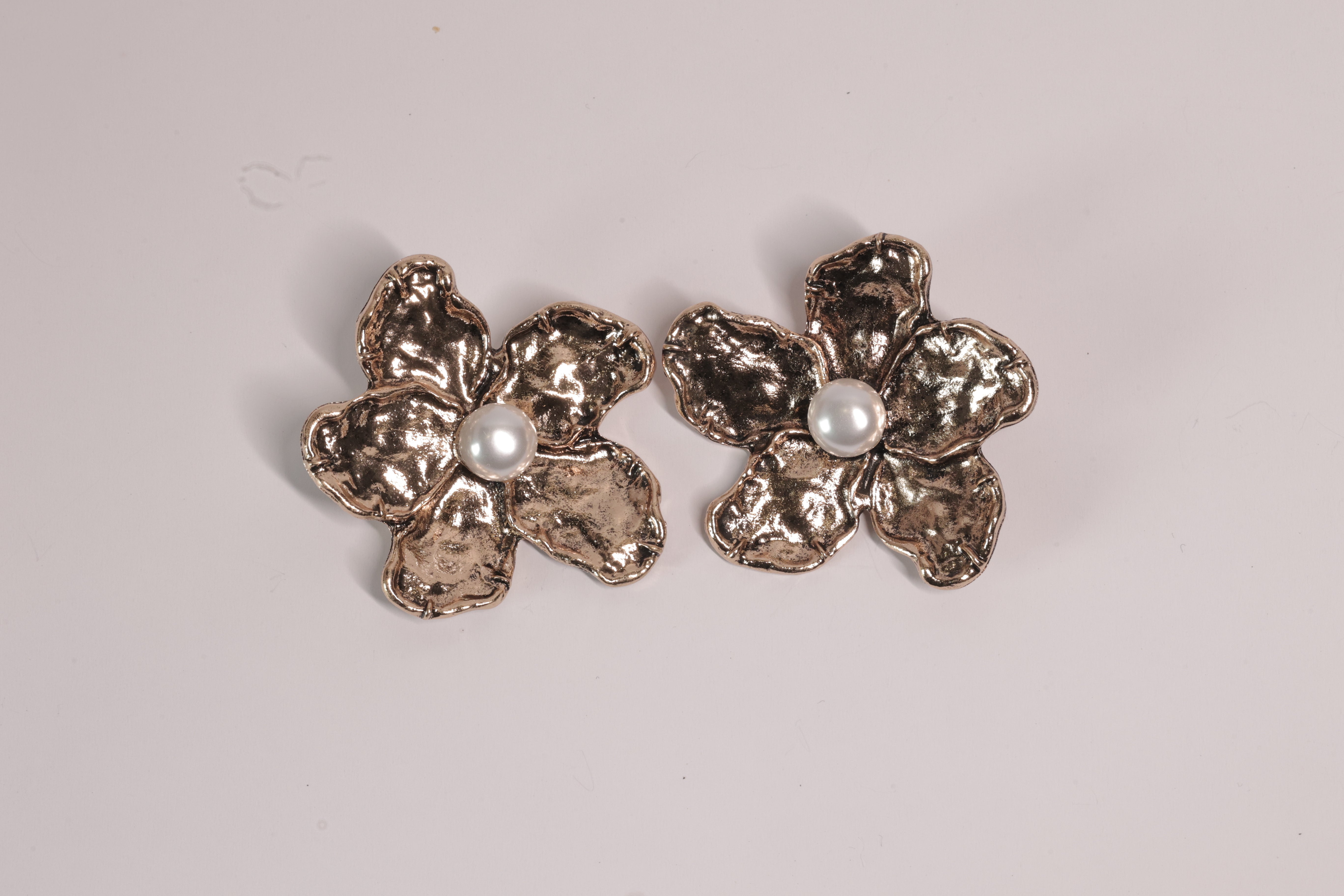 Metallic Flower Earrings