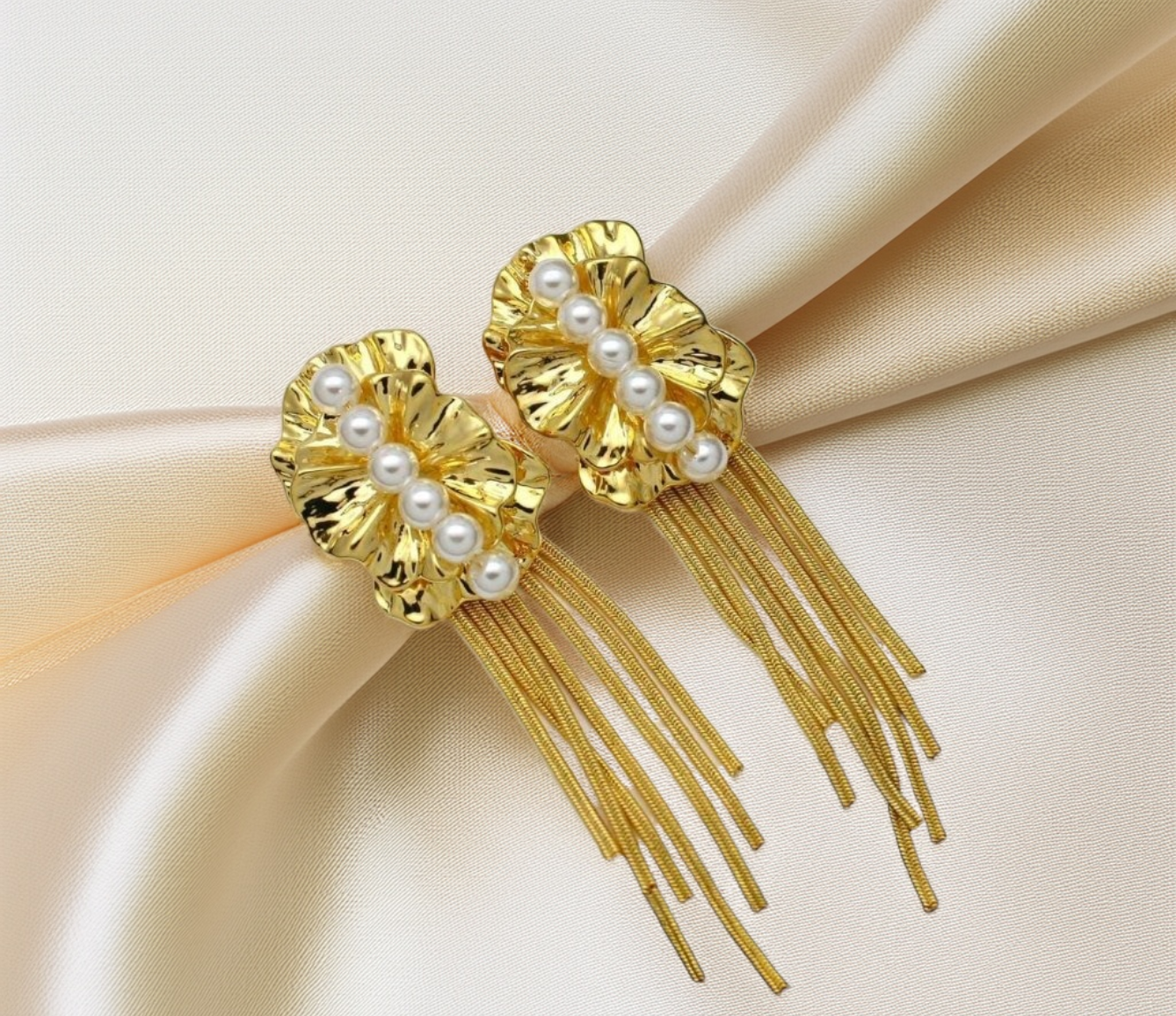 Golden Cascade Danglers