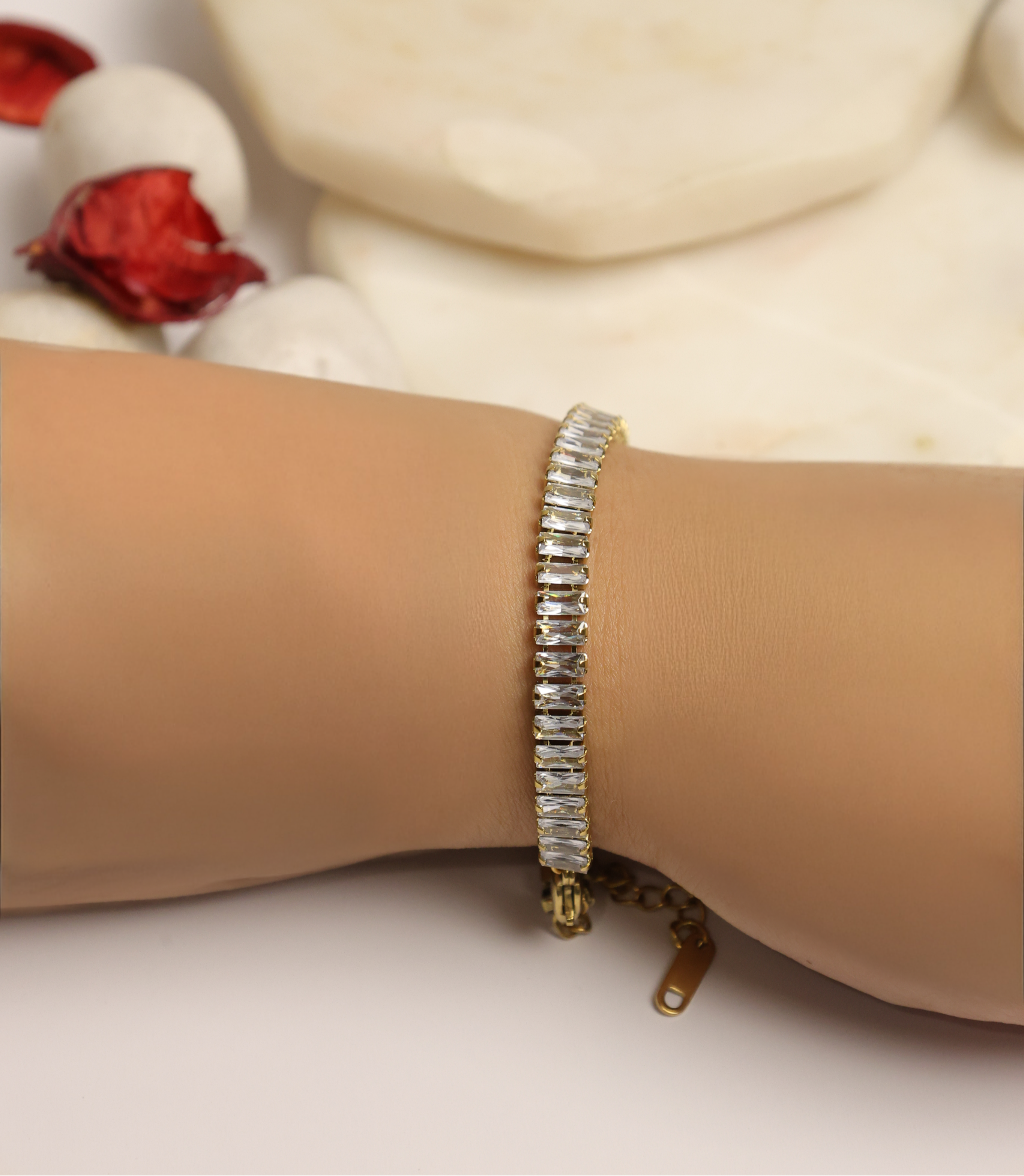 Celeste Baguette Chain Bracelet