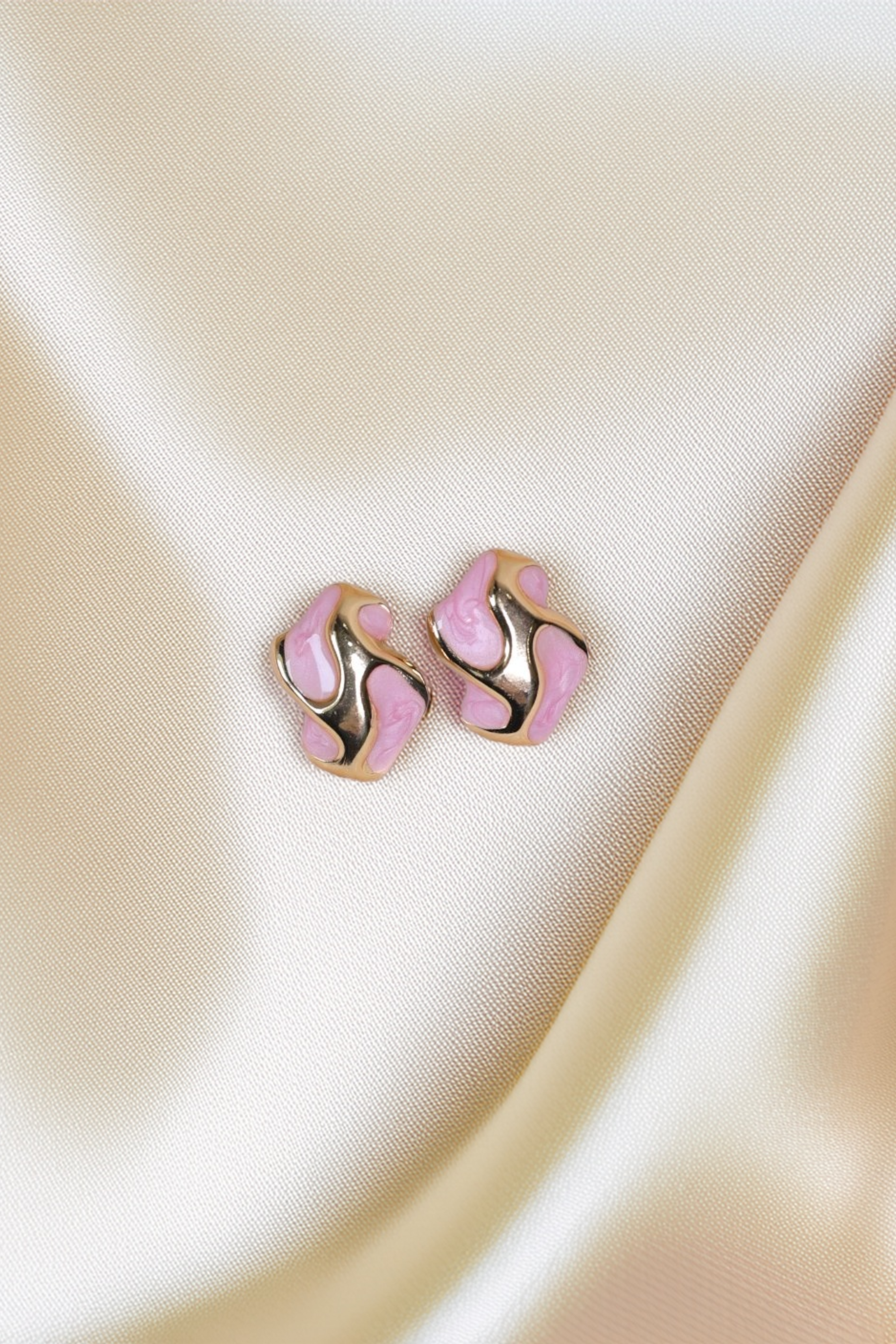 Rosy Wave Studs