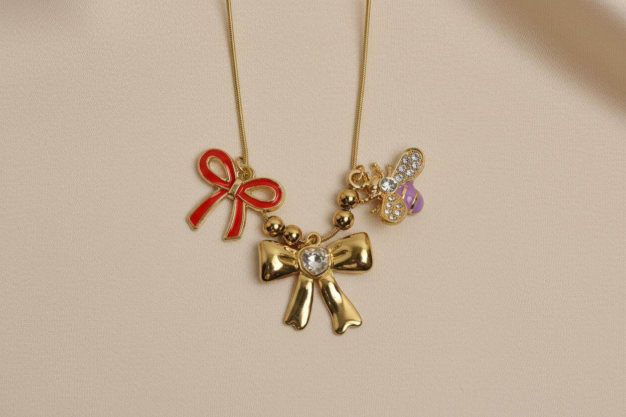 Bee & Bows Necklace