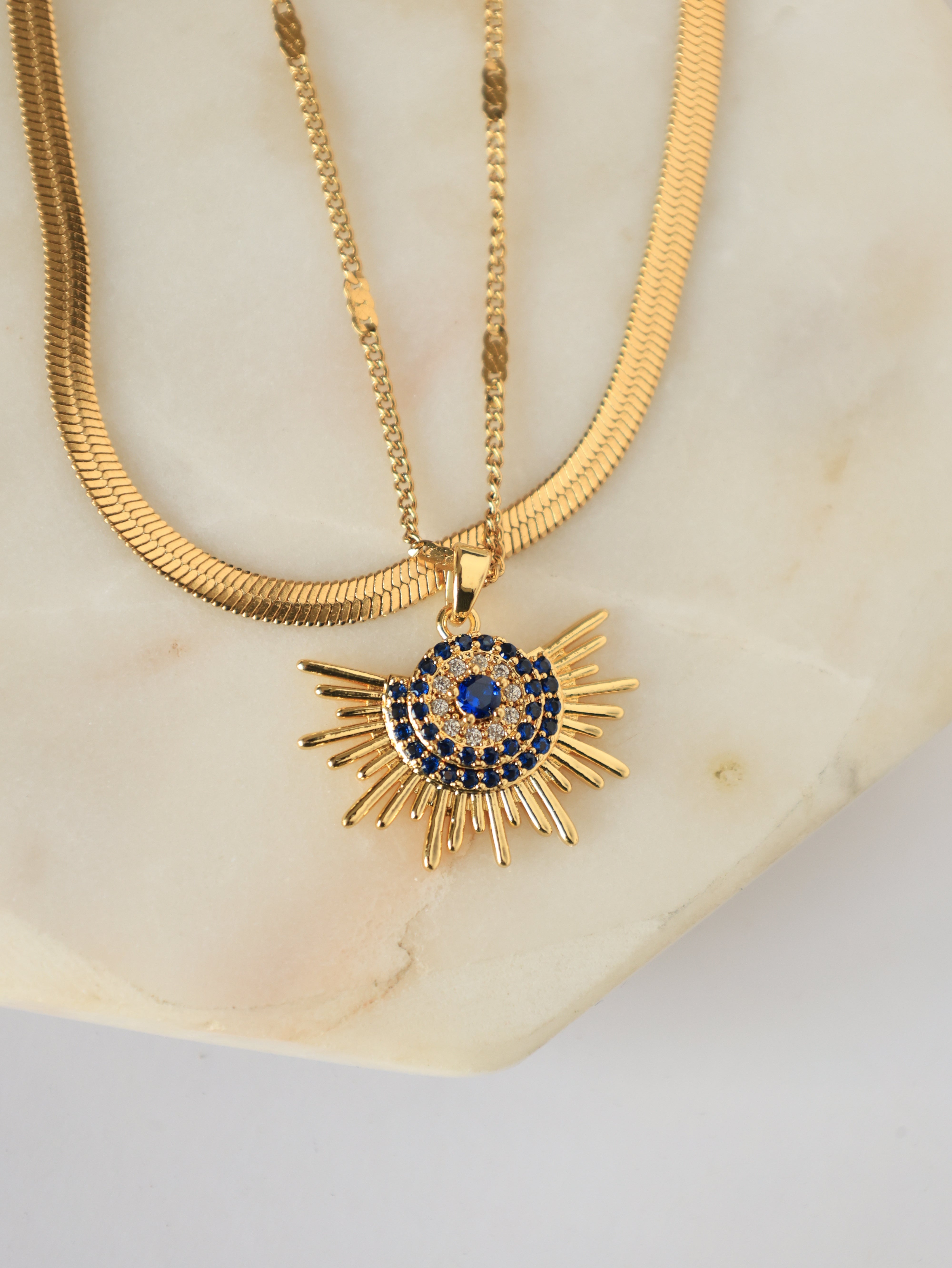 Azure Sunburst Necklace