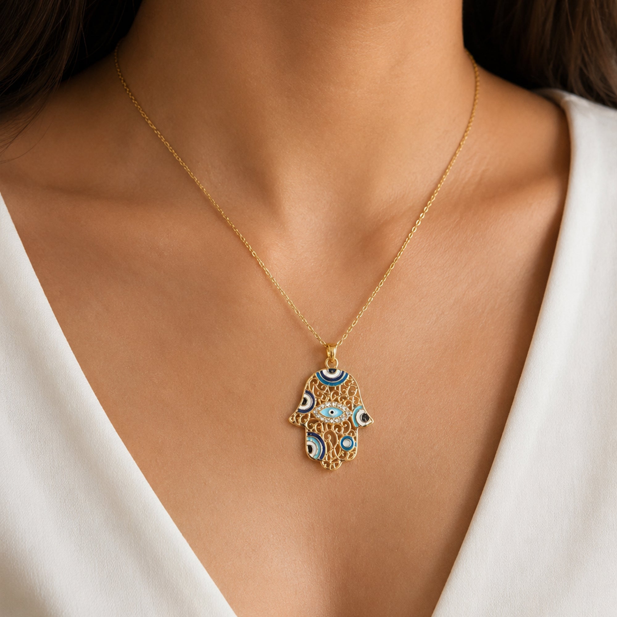 Hamsa Aura Pendant