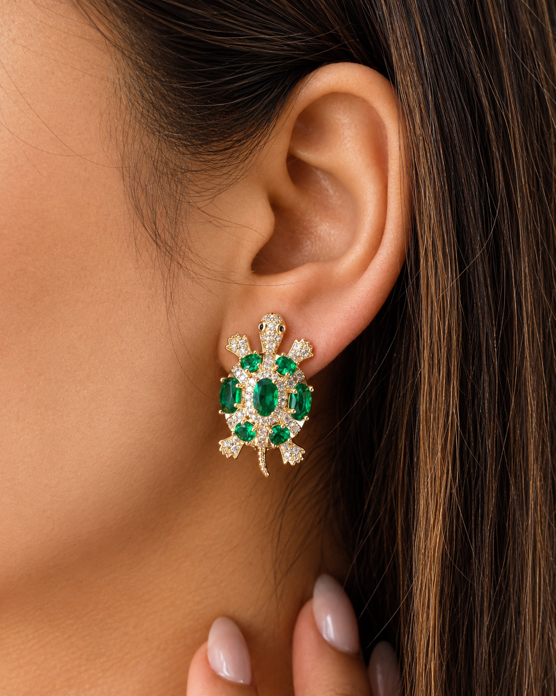 Sea Emerald Turtle Studs