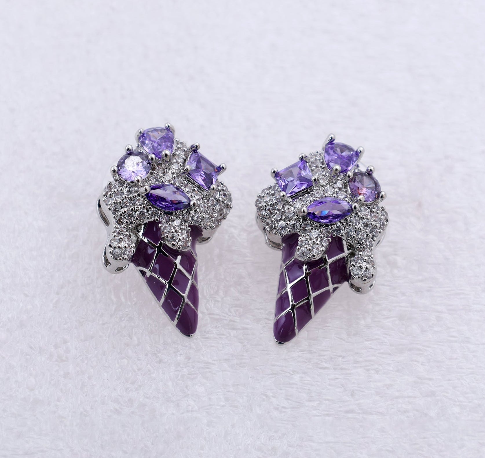 Amethyst Gelato Moissanite Studs
