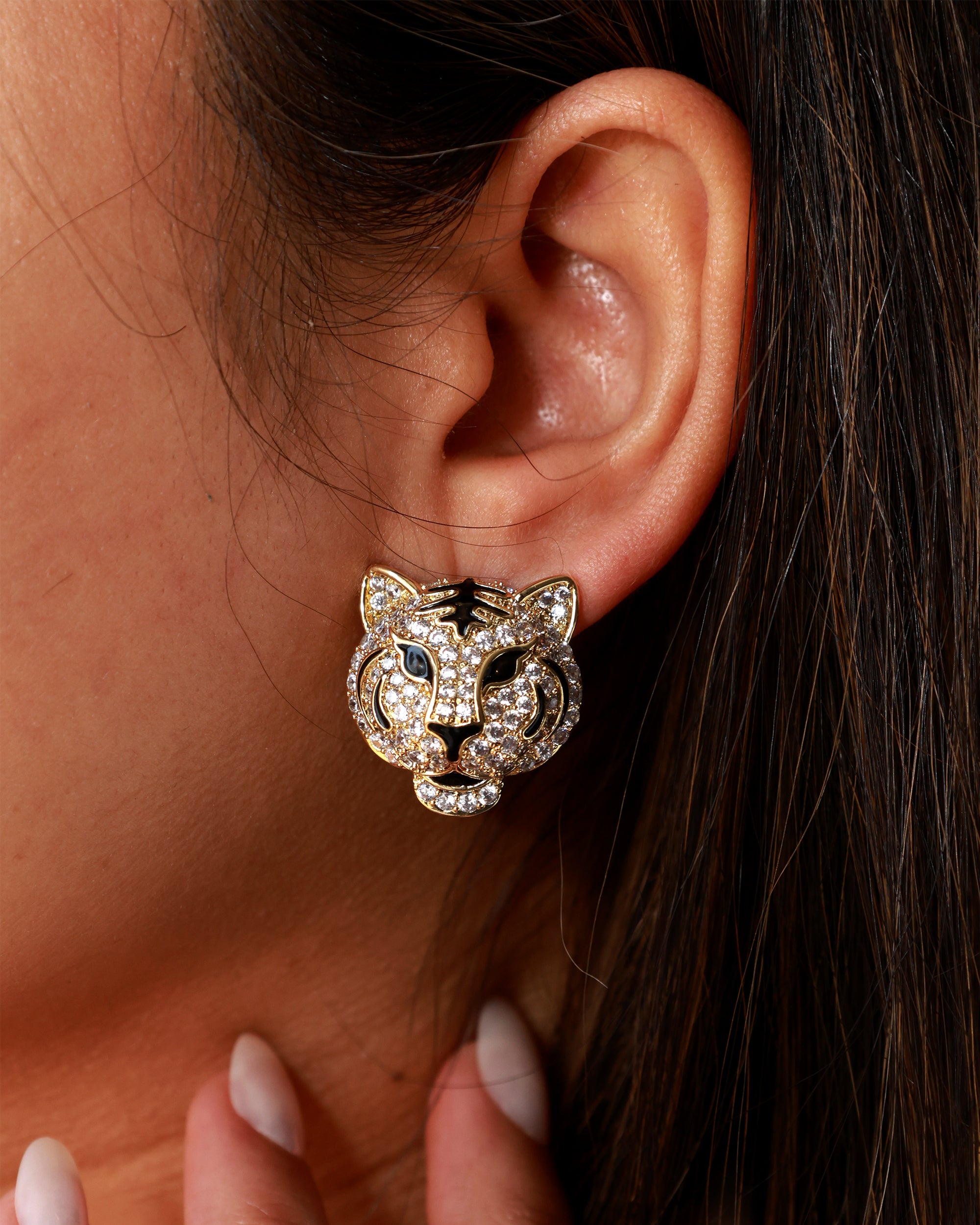 Regal Tiger Moissanite Studs