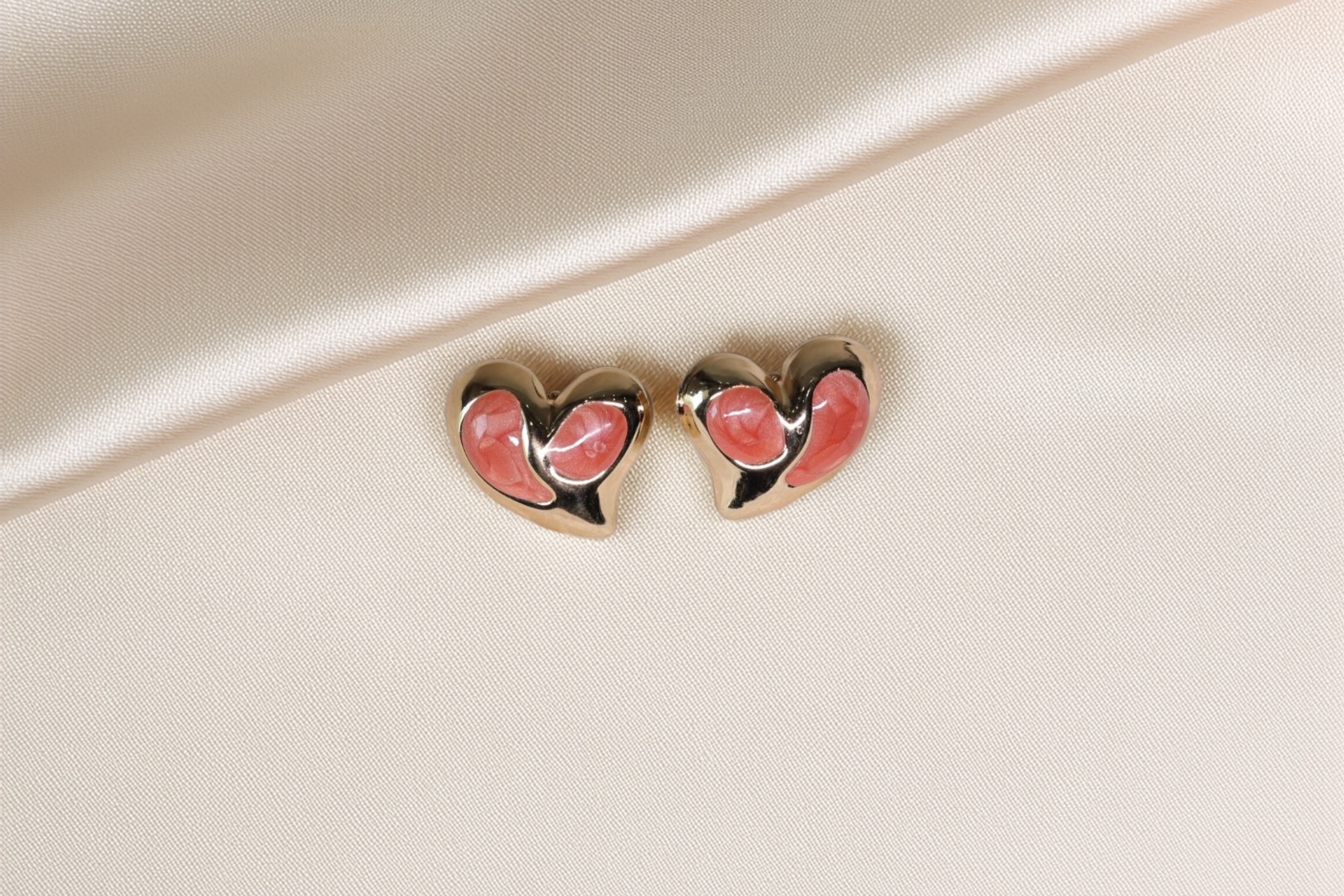 Blush Heart Studs