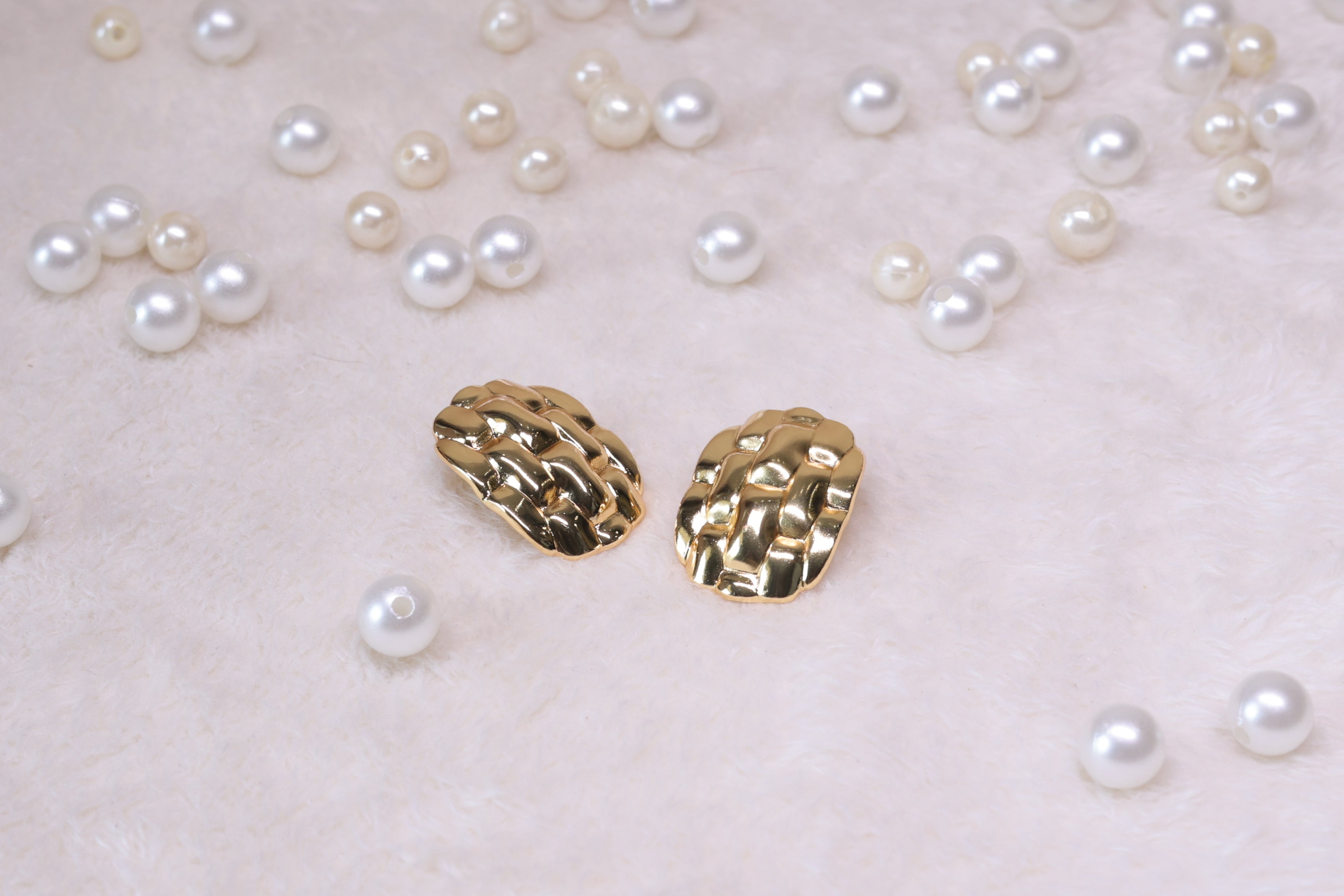 Gold Grid Studs