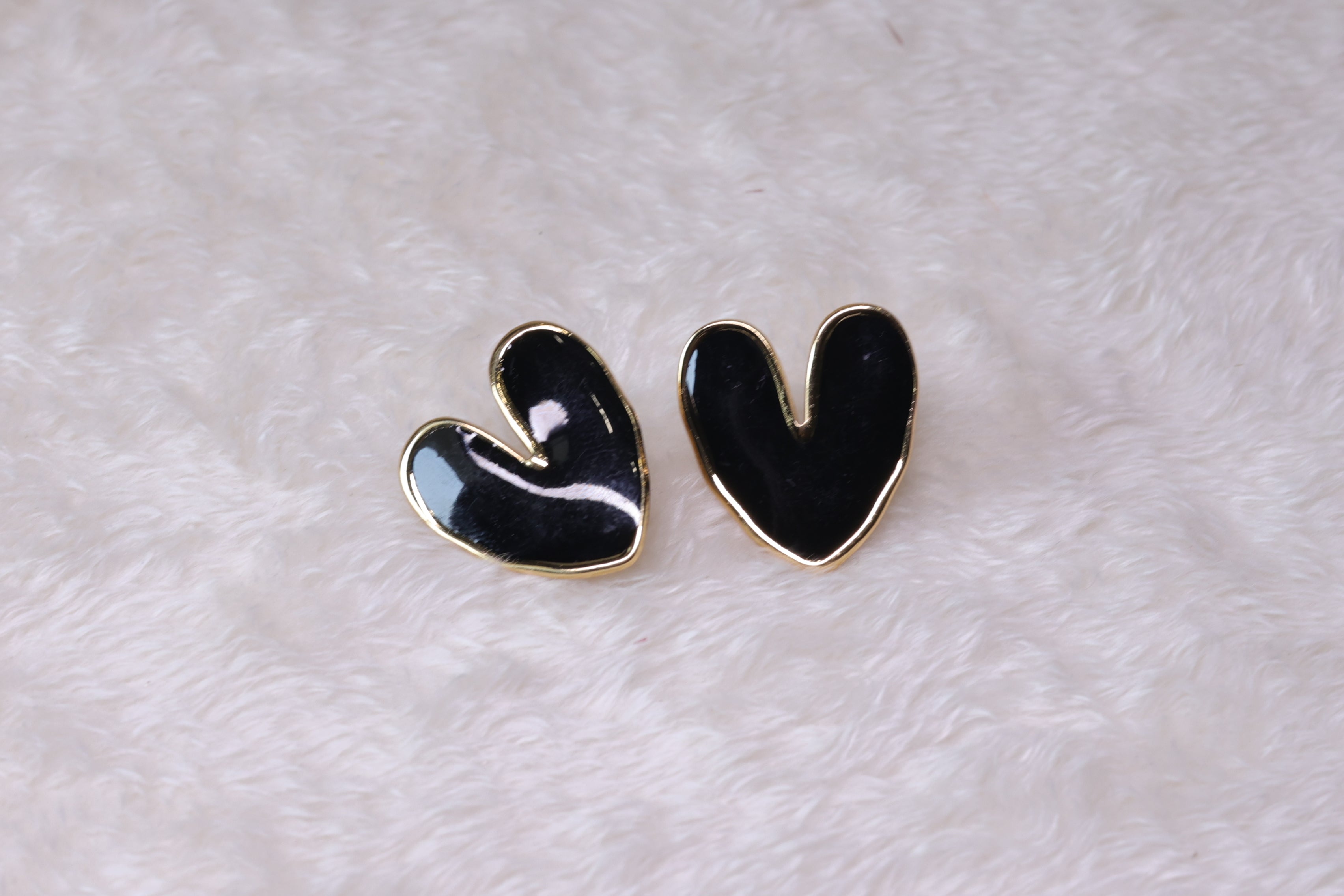 Midnight Heart Studs