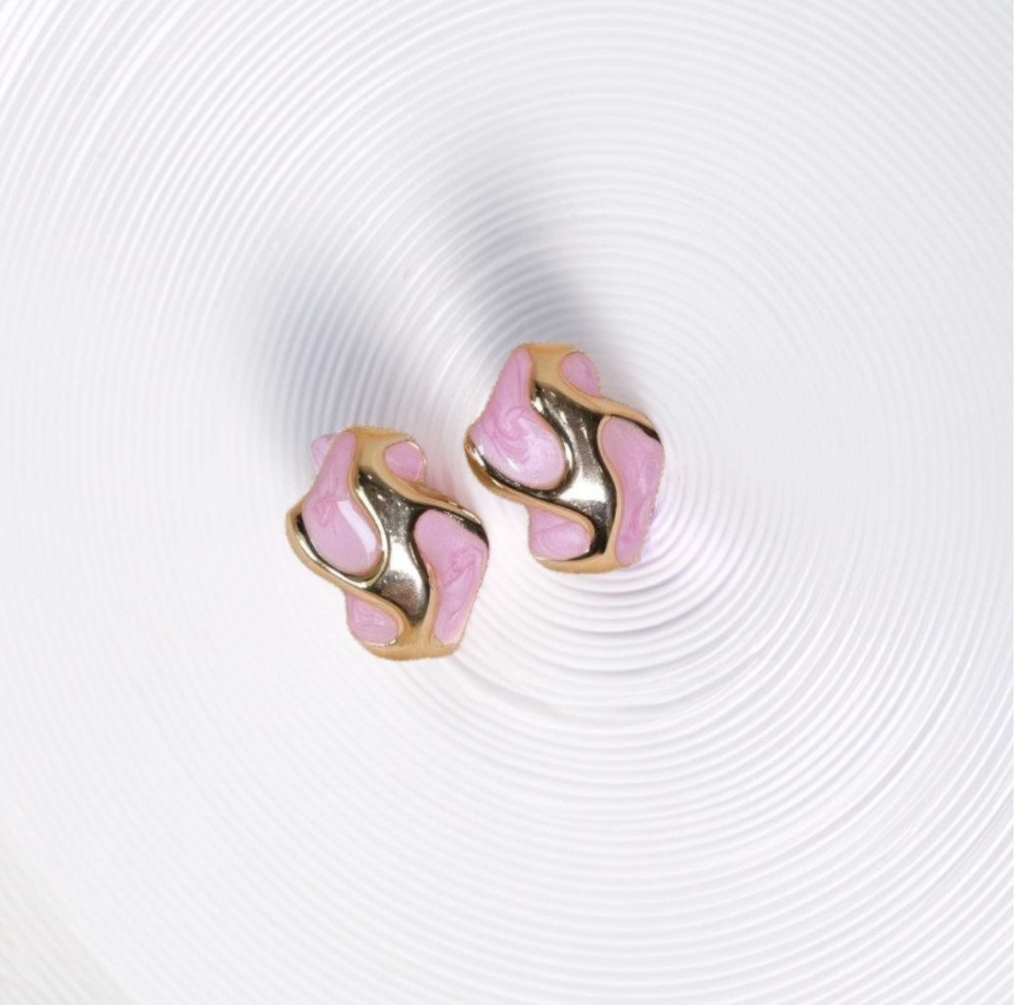 Rosy Wave Studs