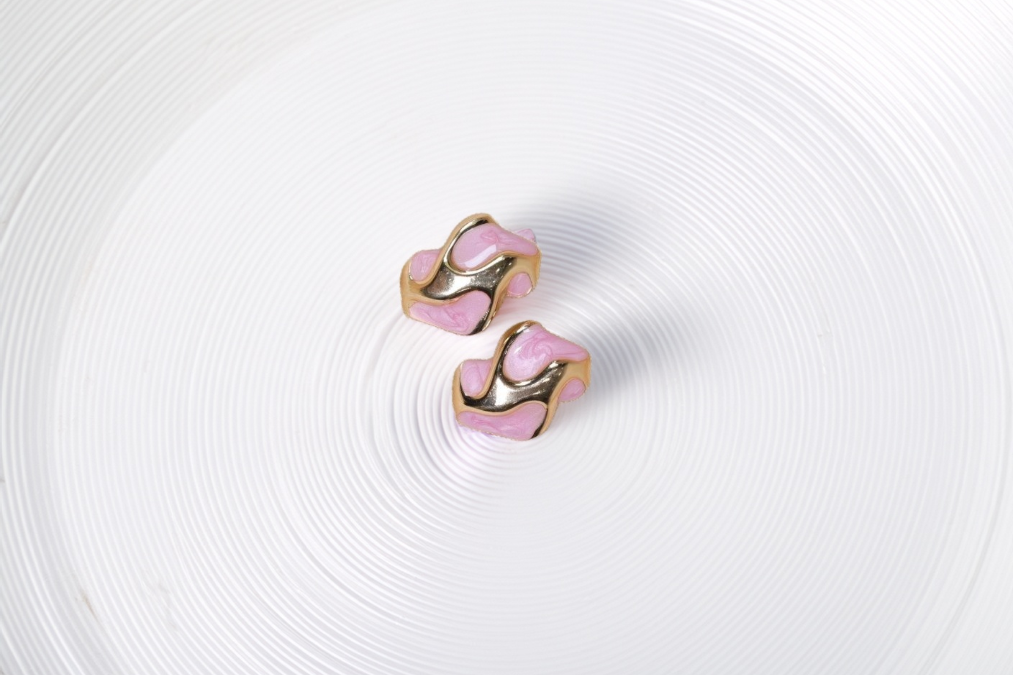 Rosy Wave Studs