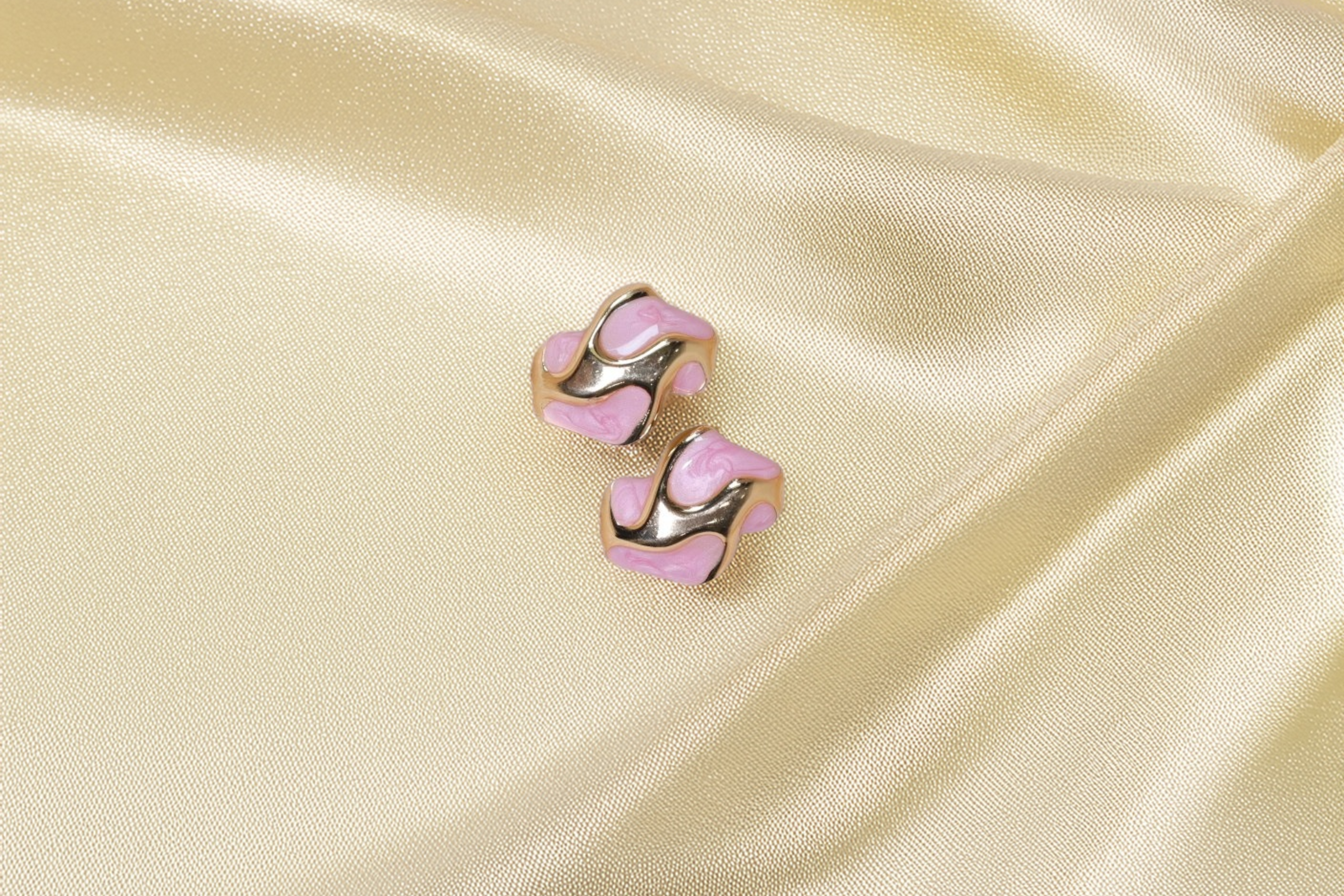 Rosy Wave Studs