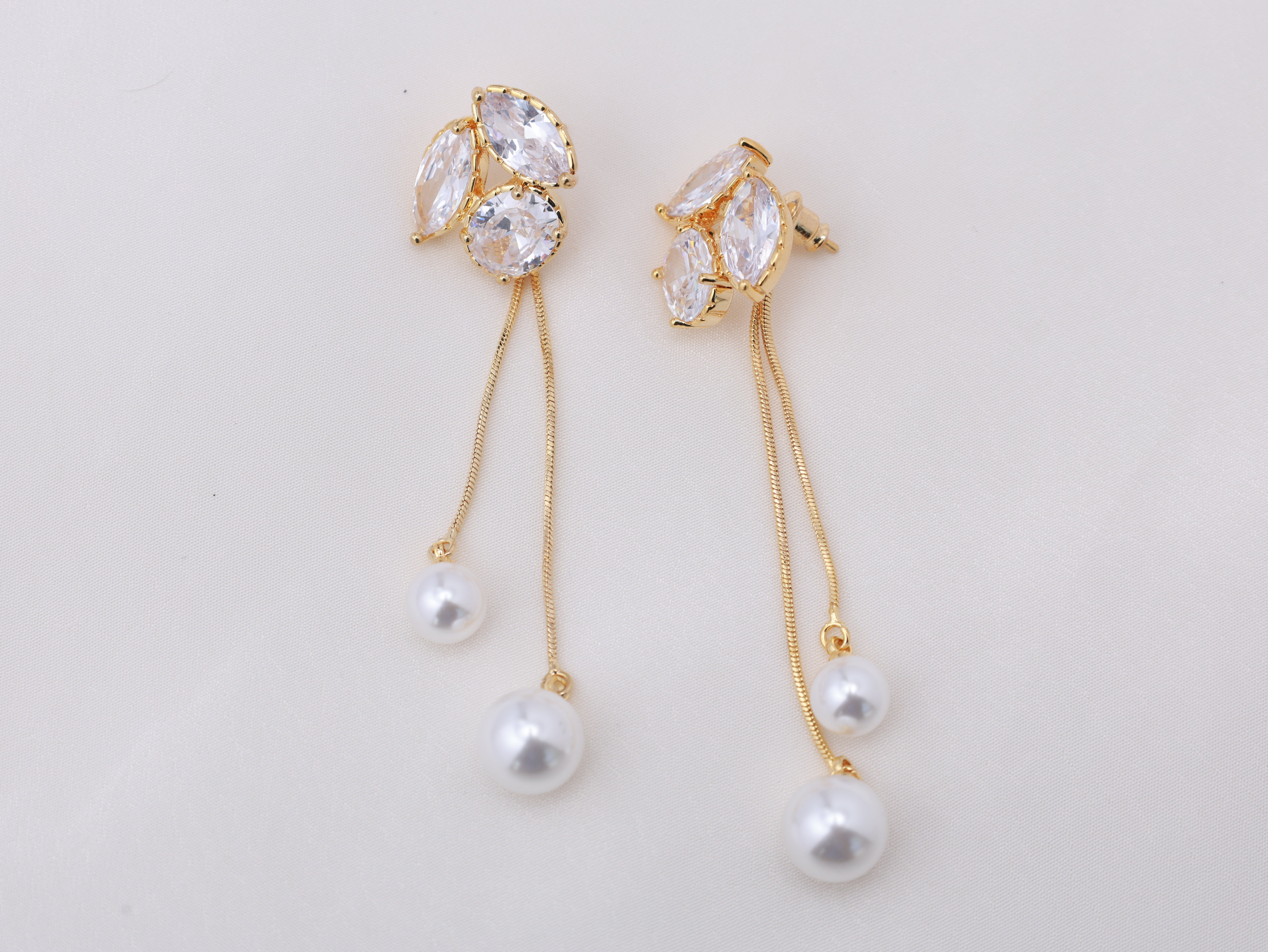 Diamond Halo Pearl Drops