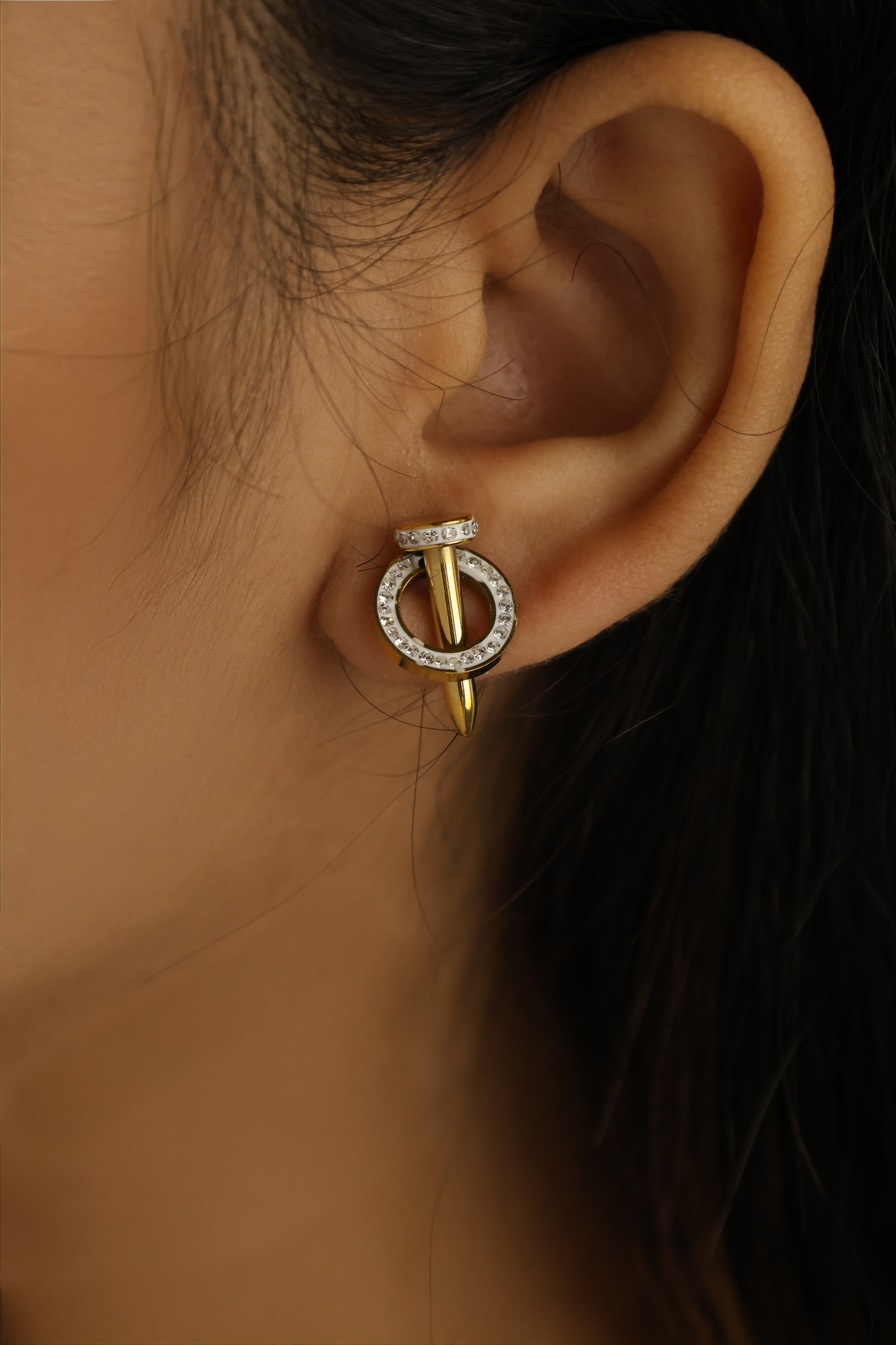 Nailhead Halo Earrings