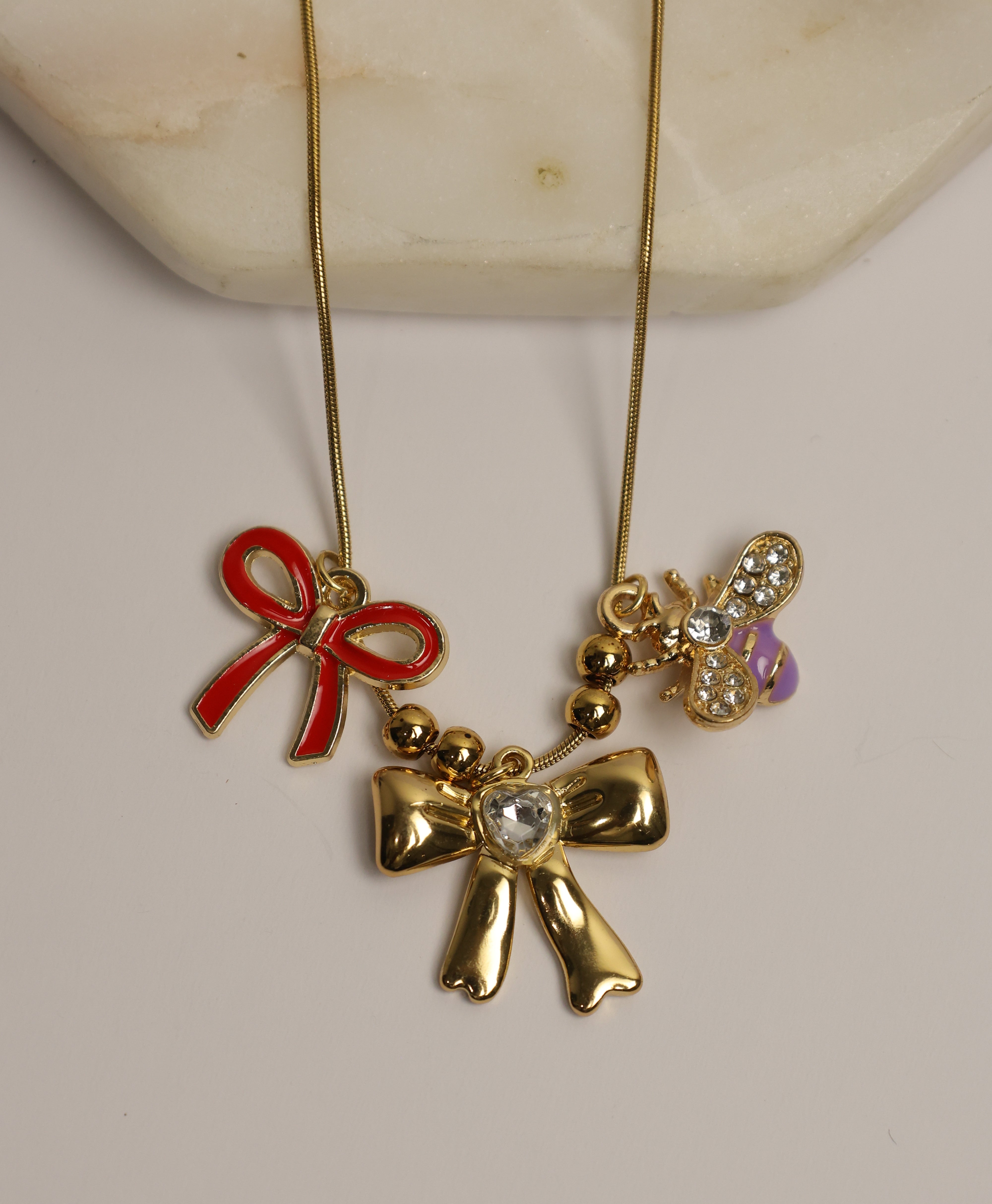 Bee & Bows Necklace