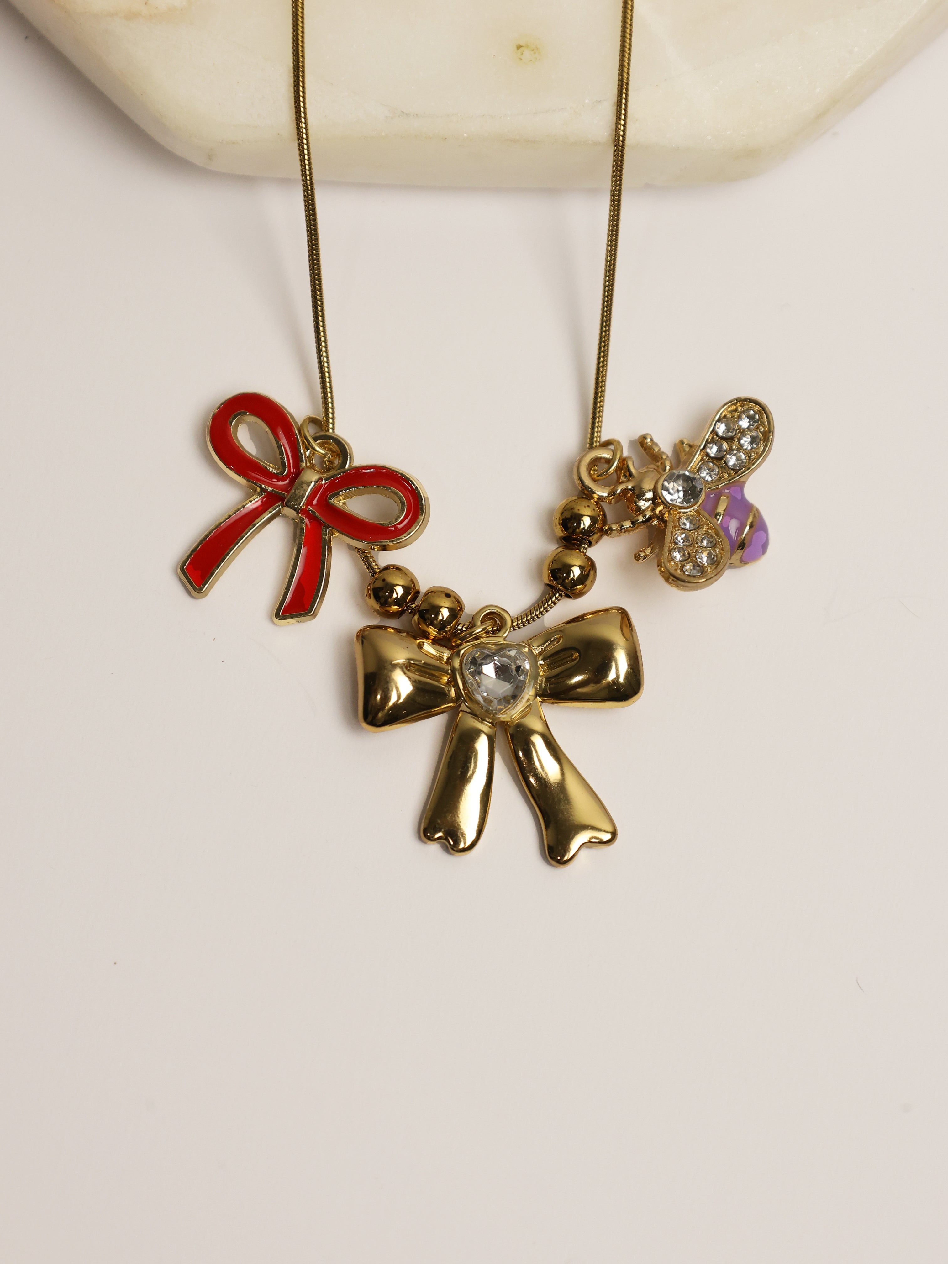 Bee & Bows Necklace