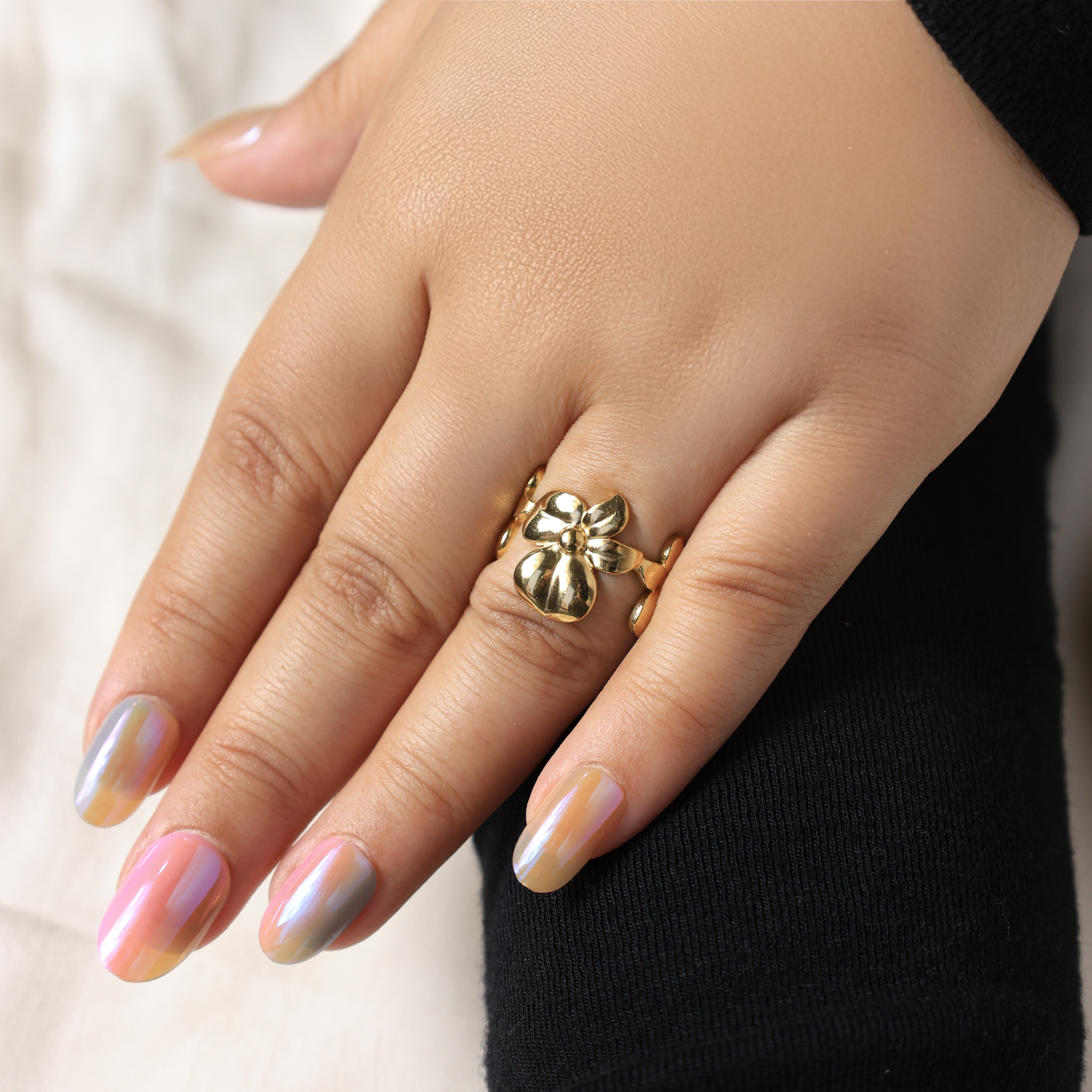 Golden Orchid Ring