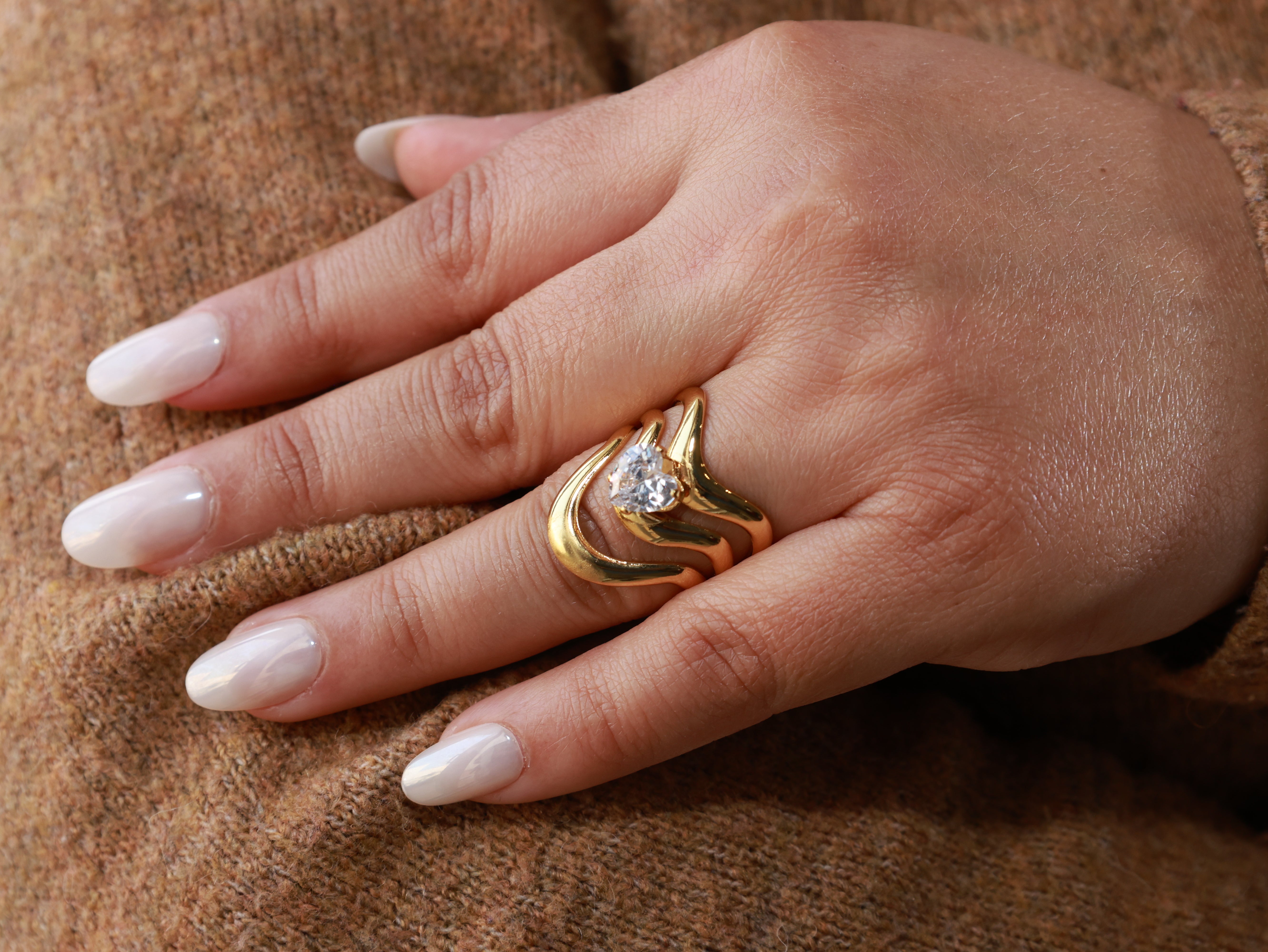 Triple Wave Gold-Plated Ring