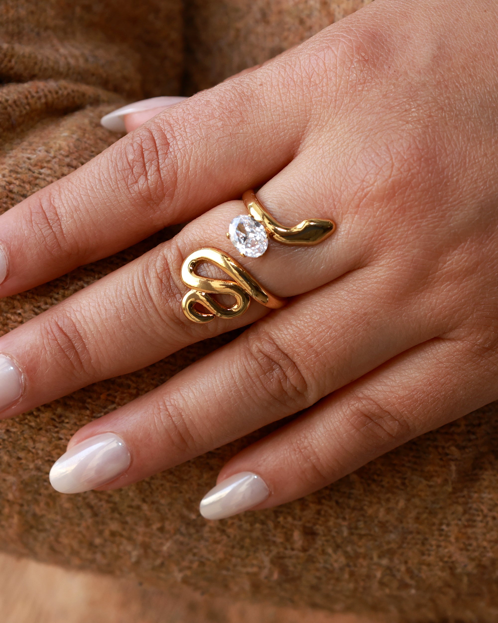 Serpent Glow Gold-Plated Ring