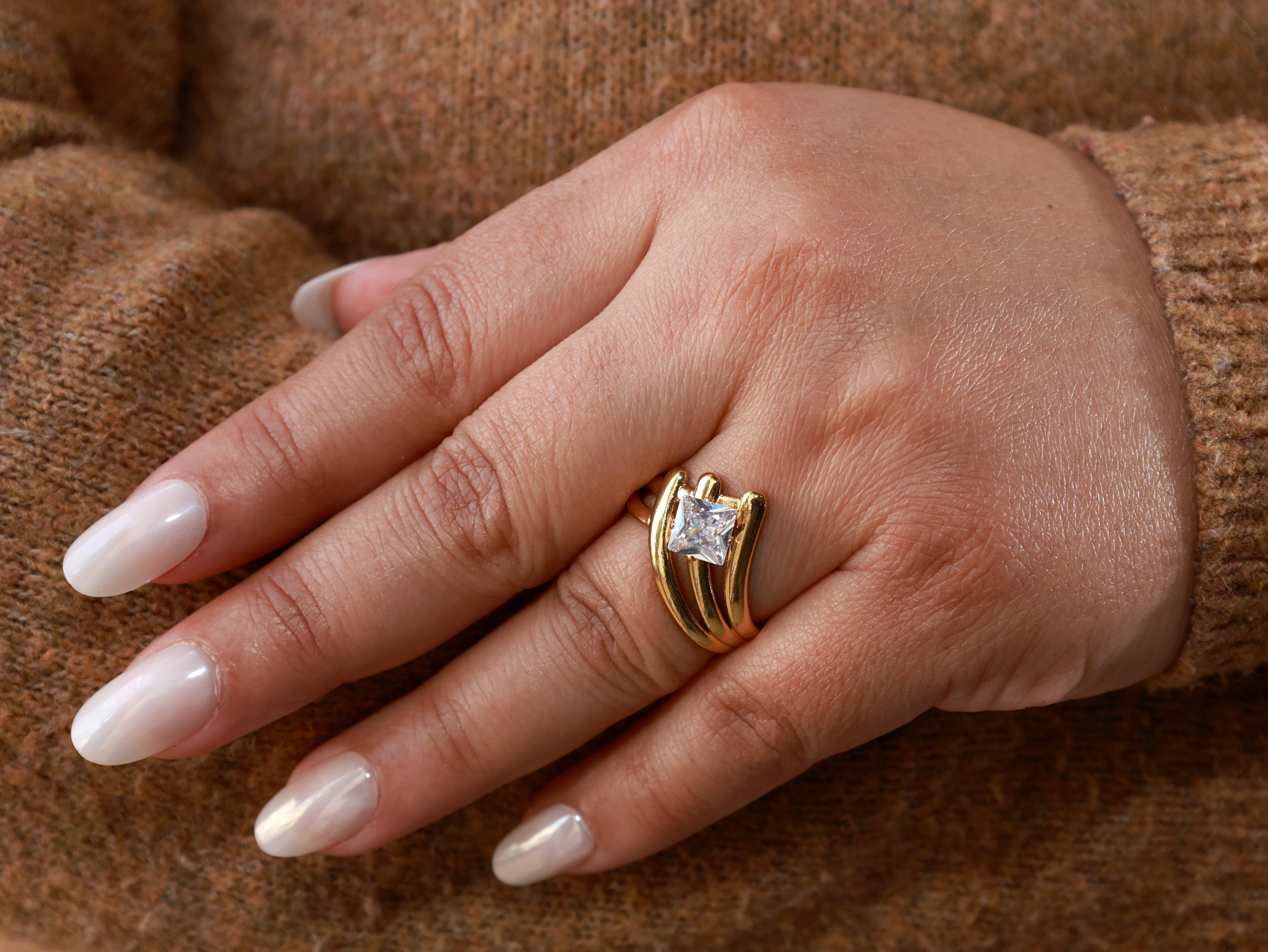 Crossflow Gold-Plated Ring