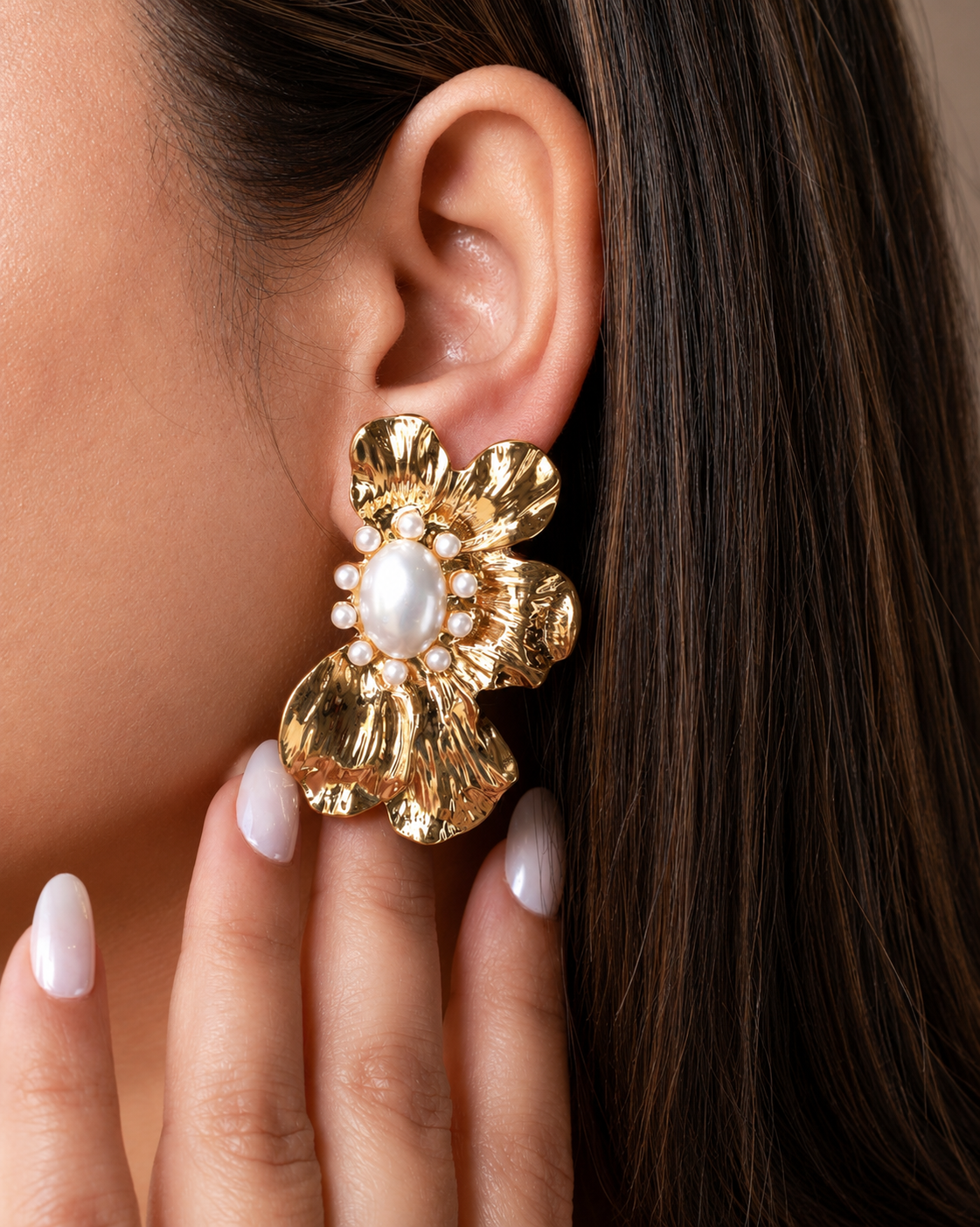 Imperial Petal Pearl Studs